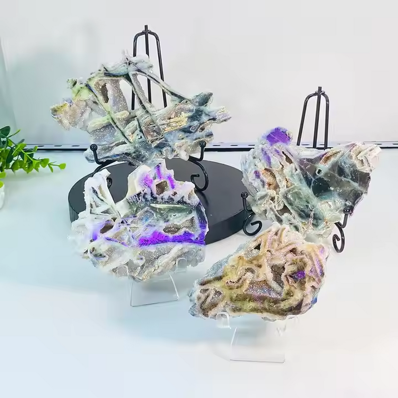 Aura Druzy Sphalerite Raw Stone Manufacturer - High Quality Natural Carved Healing Gemstone for Home Decoration