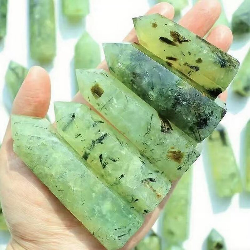 Prehnite Single-Terminated Crystal Prism Manufacturer - Natural Raw Polished Hexagonal for Home Decoration Feng Shui Souvenir