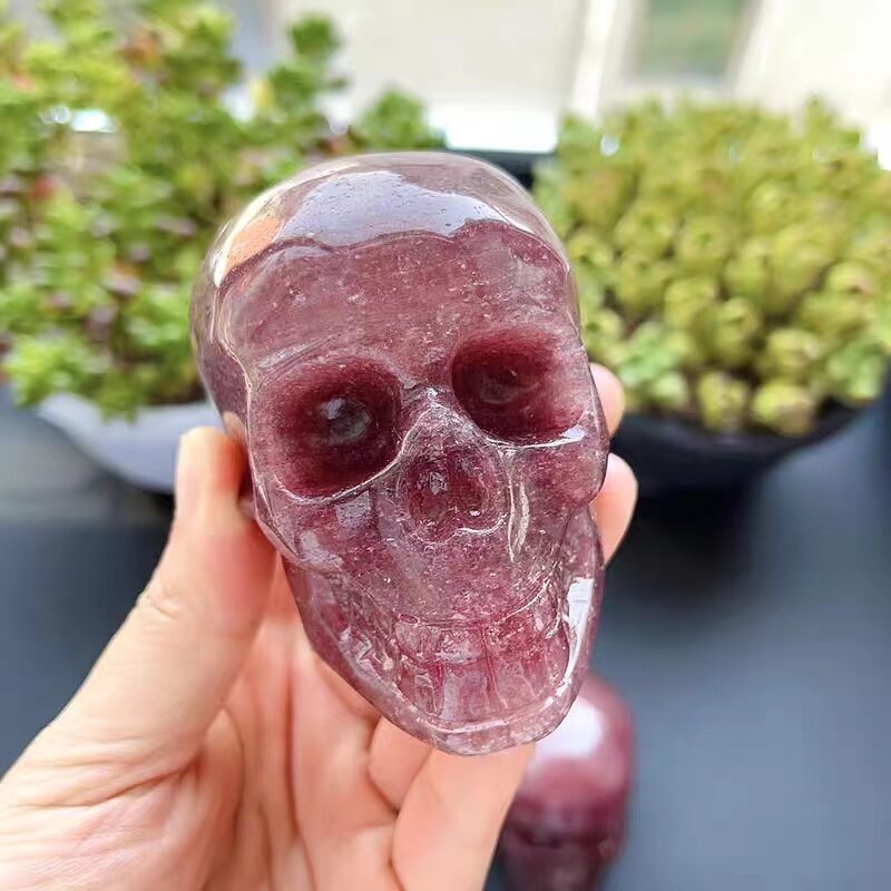 Strawberry Quartz Crystal Skulls Manufacturer - Wholesale High Quality Gemstone Hand Carved Natural