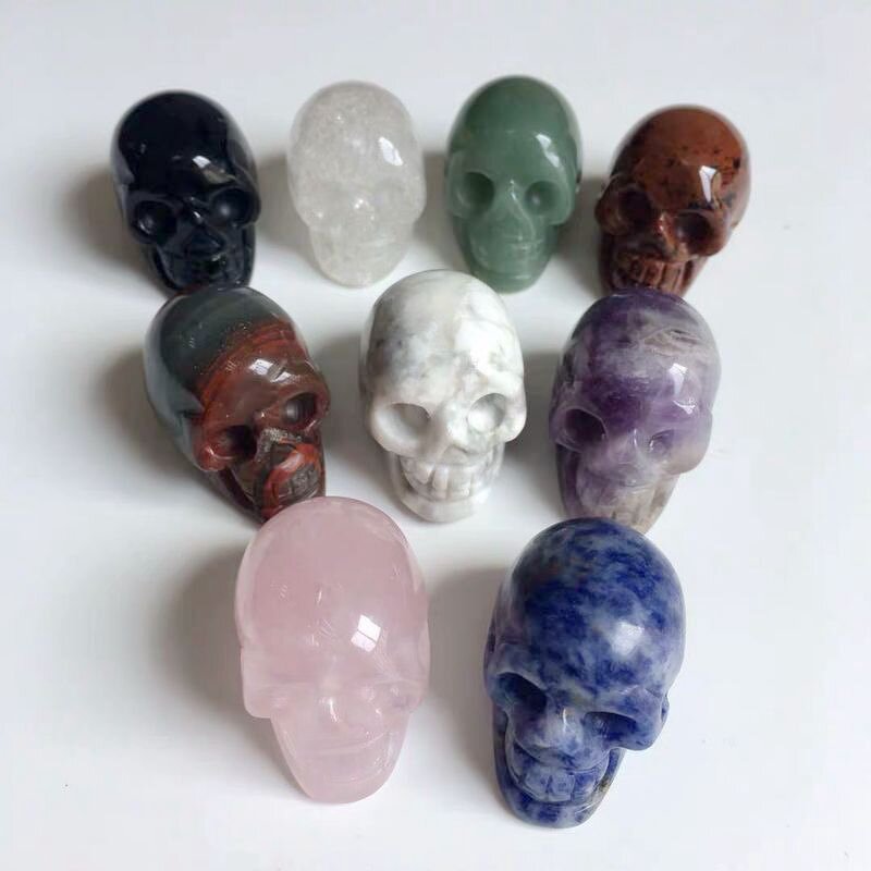 Red Obsidian Crystal Skulls Manufacturer - Wholesale Hand Carved Healing Crystals Jade Stone for Fengshui