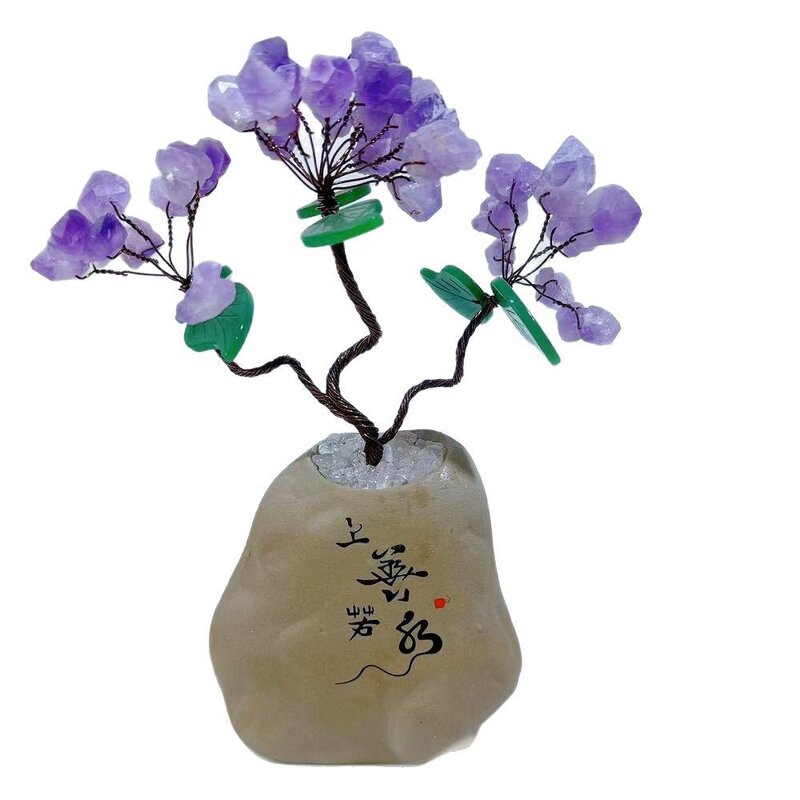 Money Tree Ornaments Manufacturer - Wholesale Hand-Woven Natural Amethyst Polished Rough Office Home Mascot Decoration