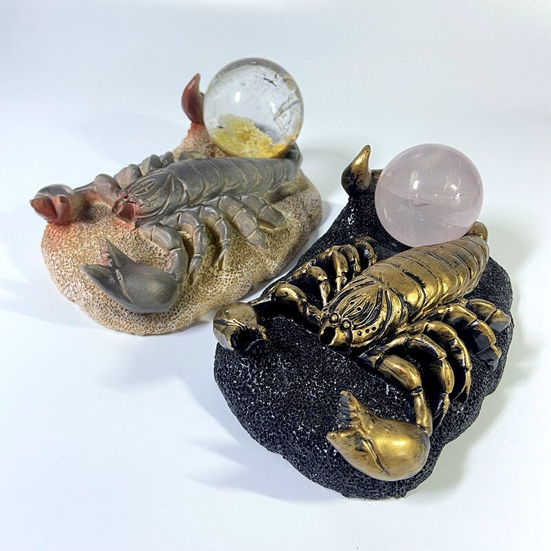 Crystal Ball Resin Crafts Manufacturer - Scorpion Ornaments for Furniture Desktop Office Small Scorpion Base
