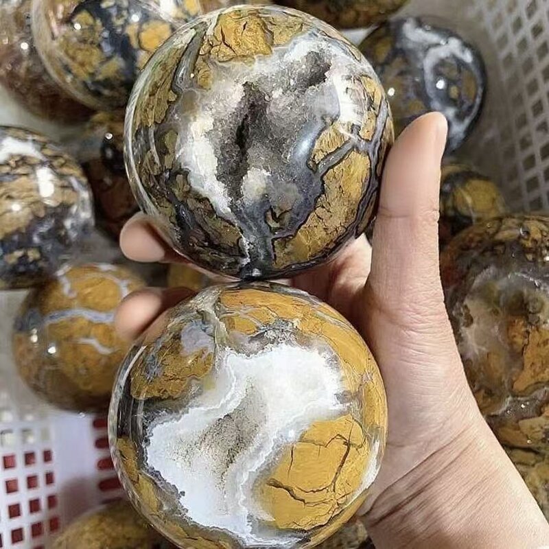 Agate Druzy Sphere Manufacturer - Wholesale High Quality Natural Healing Carving Gemstone for Home Decoration Beautiful Gift