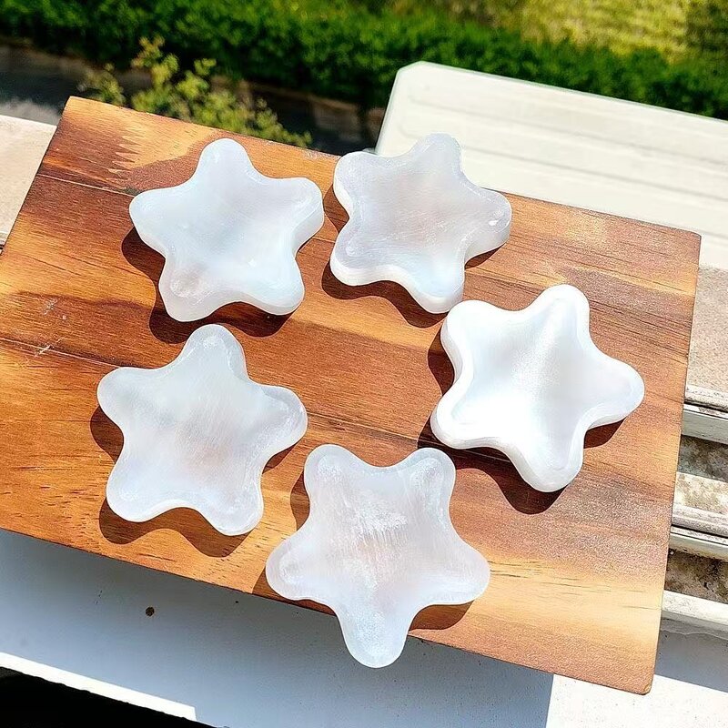 Moroccan Selenite Pentagonal Bowl Manufacturer - Natural Raw Gypsum Stone for Energy Cleansing