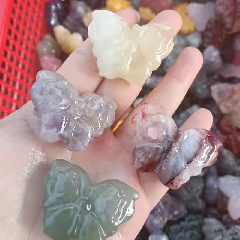 Quartz Butterfly Craft Manufacturer - High Quality Natural Crystal Colorful for Decoration Mixed Material Wholesale Healing