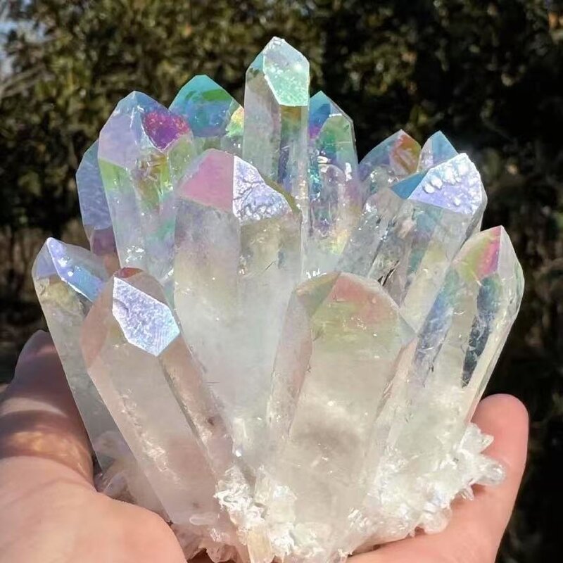 Crystal Angel Ornament Manufacturer - Clear with AB Color Electroplated Raw Stone for Home Desk Decoration