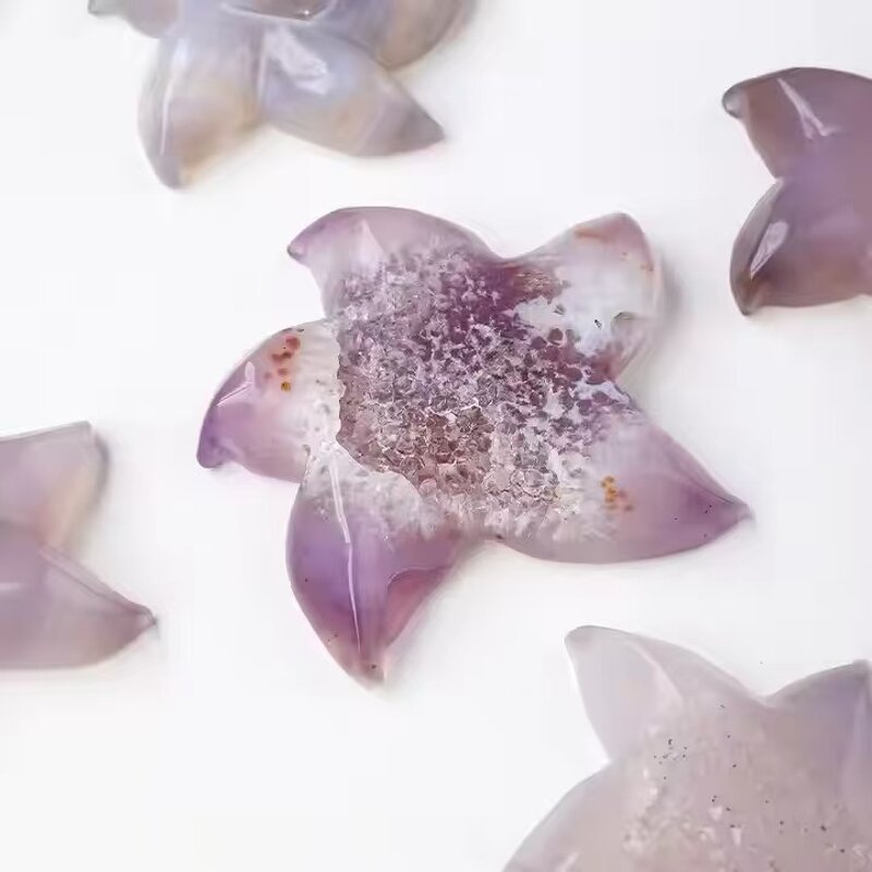 Agate Geode Starfish Carvings Manufacturer - Natural Crystal Handicrafts From Raw Unique