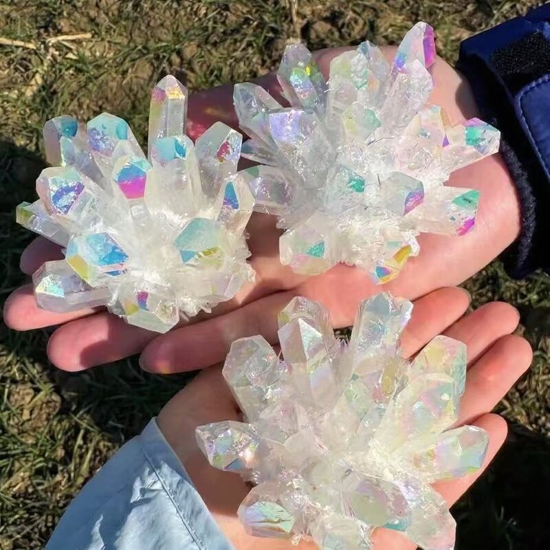 Crystal Angel Ornament Manufacturer - Clear with AB Color Electroplated Raw Stone for Home Desk Decoration