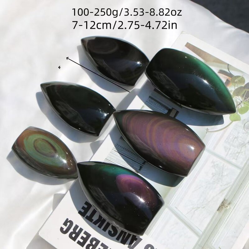 Rainbow Obsidian Decor Manufacturer - Natural Crystal Water-Drop Flame Hand-Carved Polished for Home Ornament Business Gift