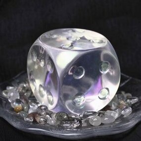 White Smelted Crystal Dice Ornament Manufacturer - Natural Electroplated Decorative Craft for Study Living Room