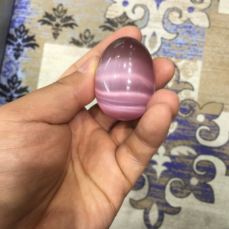 Sky Pink Cat's Eye Stone Egg Manufacturer - Wholesale Shaped Specimen Gemstone Crystal Massage Yoni Egg