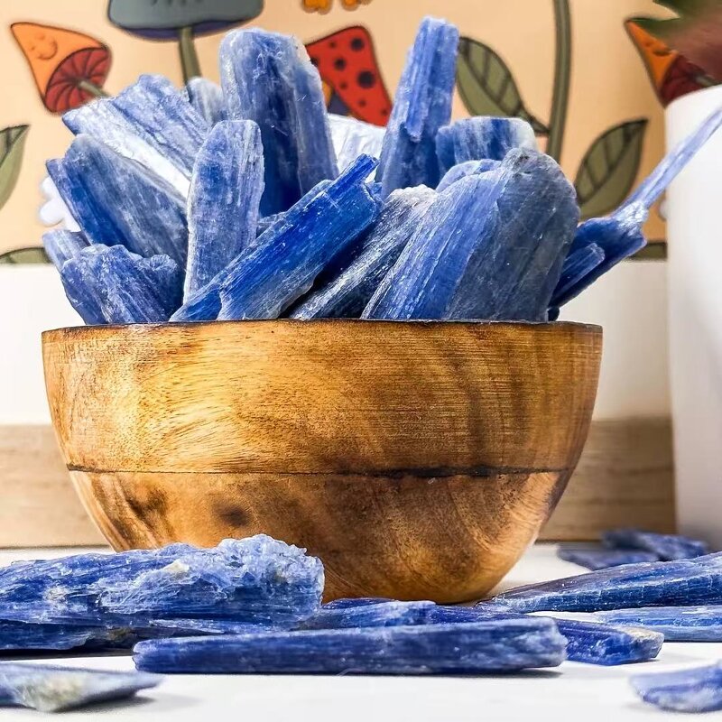 Blue Kyanite Raw Stone Manufacturer - Natural Blade Feng Shui Style Crystal Rough for Home Decoration Souvenir Model