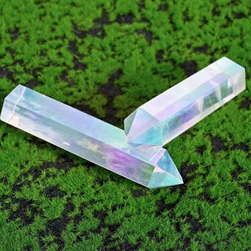 Hexagonal Single-Pointed Column Manufacturer - High Quality Home Decor Ornament Electroplated White Crystal Smelted Feng Shui