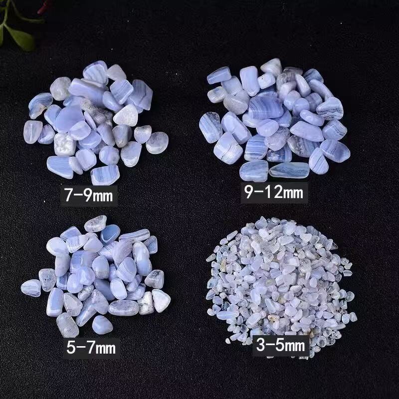 Blue Chalcedony Gravel Manufacturer - Wholesale Natural Small Particle Blue Vein Agate for Fish Tank Decoration Polished