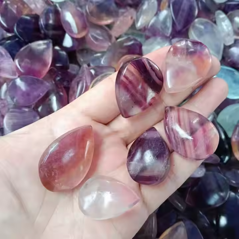 Rainbow Fluorite Healing Crystal Craft Manufacturer - Wholesale High Quality Polished Quartz Drop for Feng Shui Home Decoration