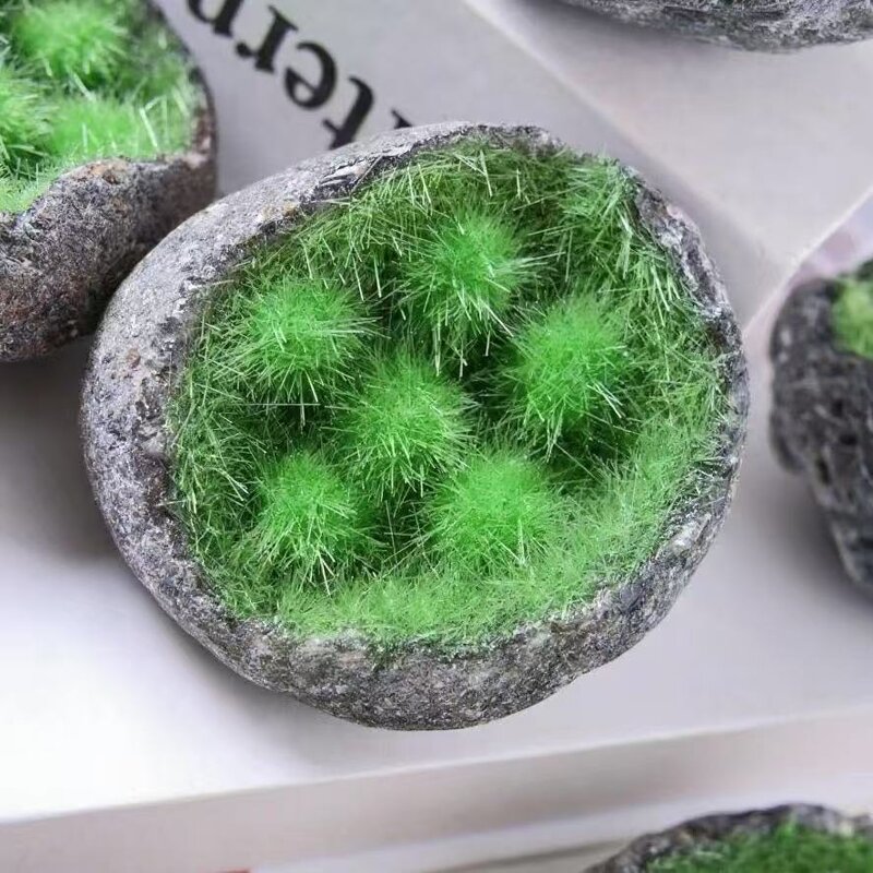 Green Rutilated Quartz Fluffy Needle-Ball Manufacturer - Crystal Geode Creative Desktop Decoration