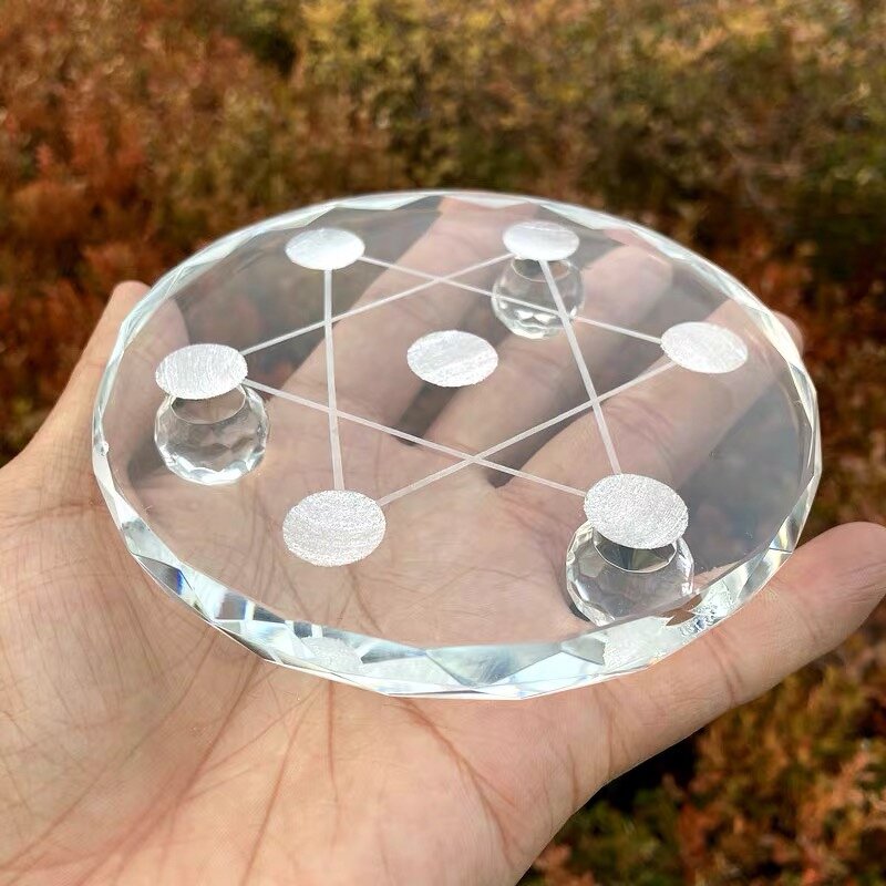 White Crystal Seven Star Array Stand Manufacturer - Wholesale Different Sizes Natural Base for Crystal Spheres