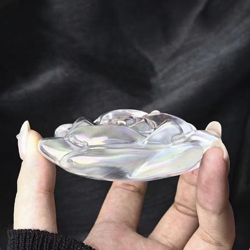 Electroplated White Smelted Crystal Jade Manufacturer - Polished Rose for Valentine's Day Gift Decorative Craft