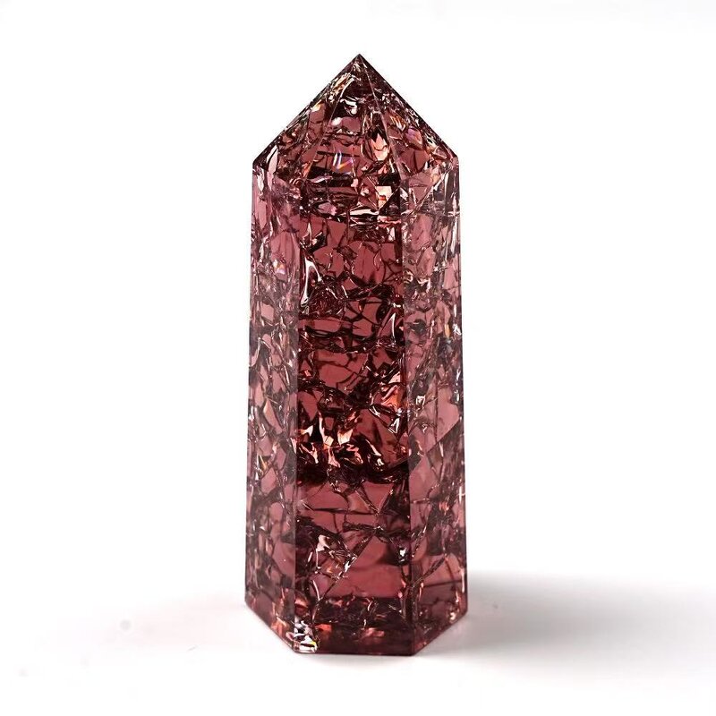 Smoky Burst Crystal Column Manufacturer - Natural Raw Hexagonal Prism with Rainbow Light Jade Stone for Home Office