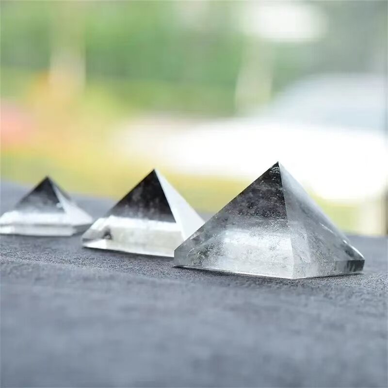 Clear Quartz Pyramid Manufacturer - Natural Polished Mineral Raw Stone Feng Shui Seven-Star Array Home Decor Desktop Mascot