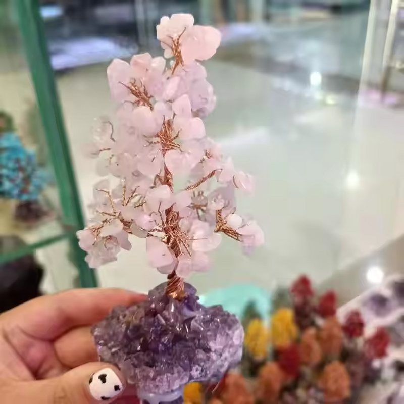 Crystal Tree Stand Manufacturer - Hot Selling Natural Polished Raw with Cluster for DIY Home Decoration Wholesale