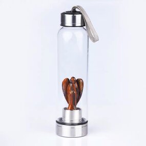 Tiger Eye Stone Crystal Water Bottle Manufacturer - Mass Sales Chakra Quartz Carving Angel