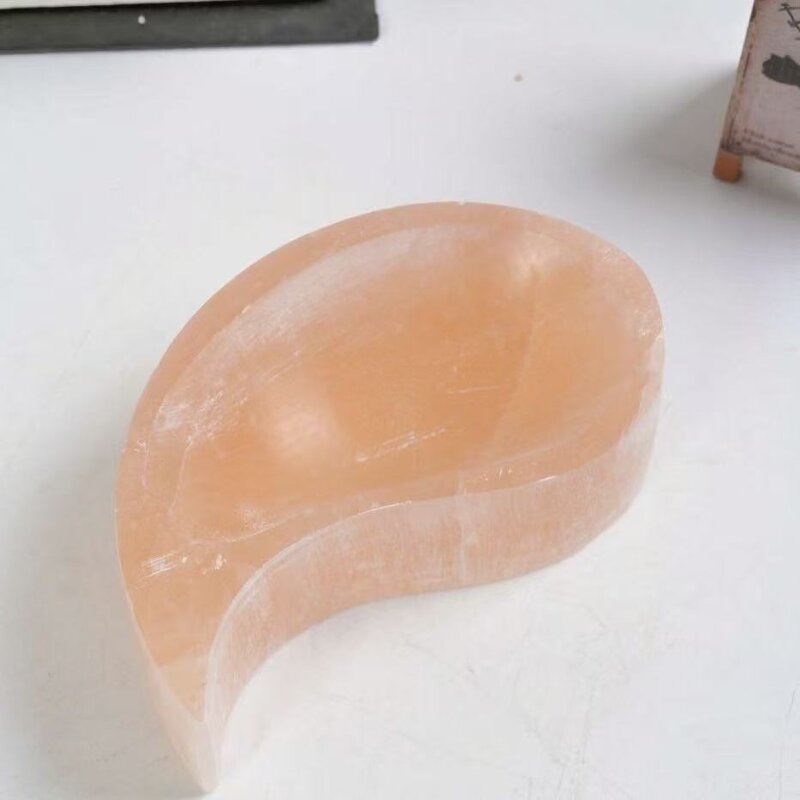 Orange Gypsum Tai Chi Bowl Manufacturer - Natural Creative Crystal Craft for Desktop Decoration