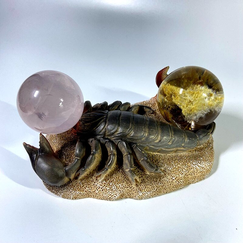 Crystal Ball Resin Crafts Manufacturer - Scorpion Ornaments for Furniture Desktop Office Small Scorpion Base