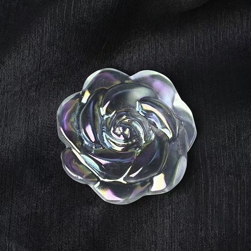 Electroplated White Smelted Crystal Jade Manufacturer - Polished Rose for Valentine's Day Gift Decorative Craft