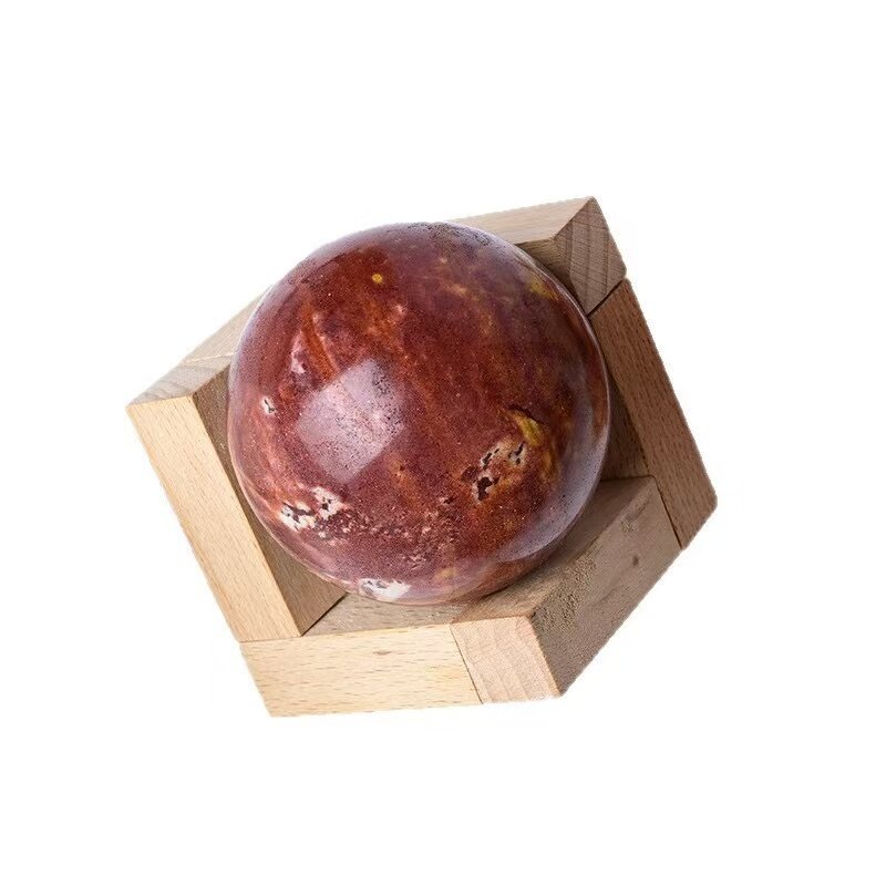 Yolk Wood Grain Stone Crystal Ball Manufacturer - Natural Raw and Polished for Home Office Decoration Classic