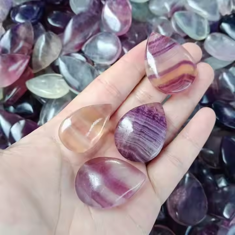 Rainbow Fluorite Healing Crystal Craft Manufacturer - Wholesale High Quality Polished Quartz Drop for Feng Shui Home Decoration