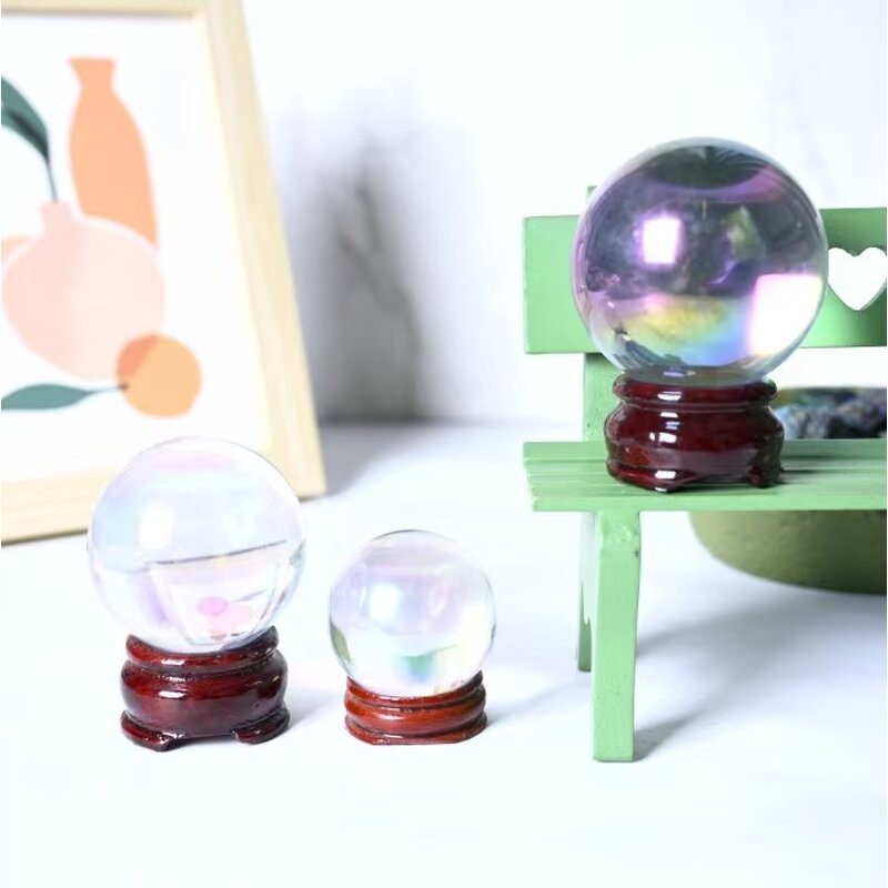 Aura Crystal Sphere Manufacturer - Polished Colorful Design Feng Shui for Home Office Desktop Decoration Souvenir