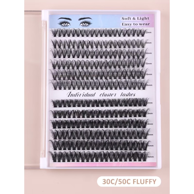 Cluster Lashes Set Factory - 2024 Hot Sell C D Curl 10-16mm Vegan