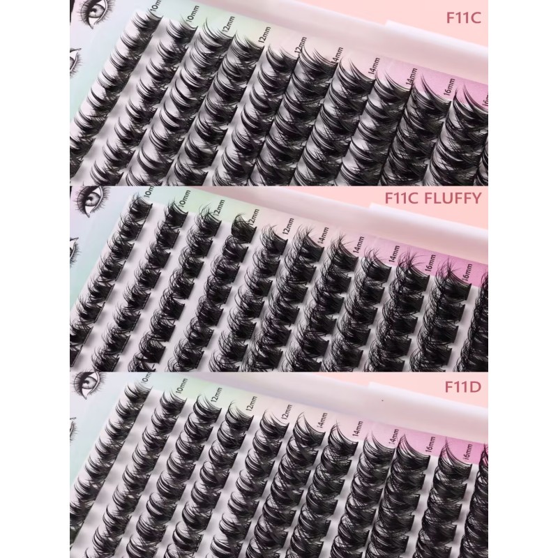 Cluster Lashes Set Factory - 2024 Hot Sell C D Curl 10-16mm Vegan