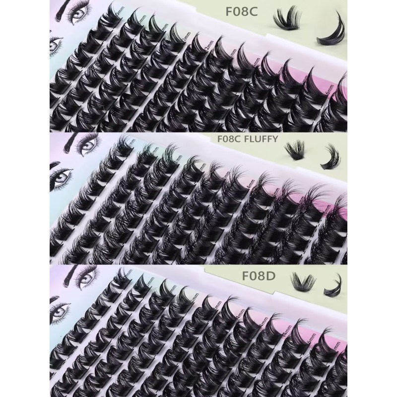 Cluster Lashes Set Factory - 2024 Hot Sell C D Curl 10-16mm Vegan