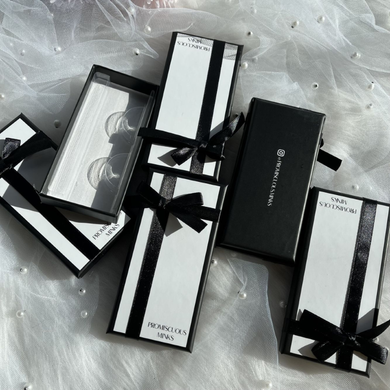 Ribbon Bow Lash Box Manufacturer - Custom Open Box Holiday Gift Packaging