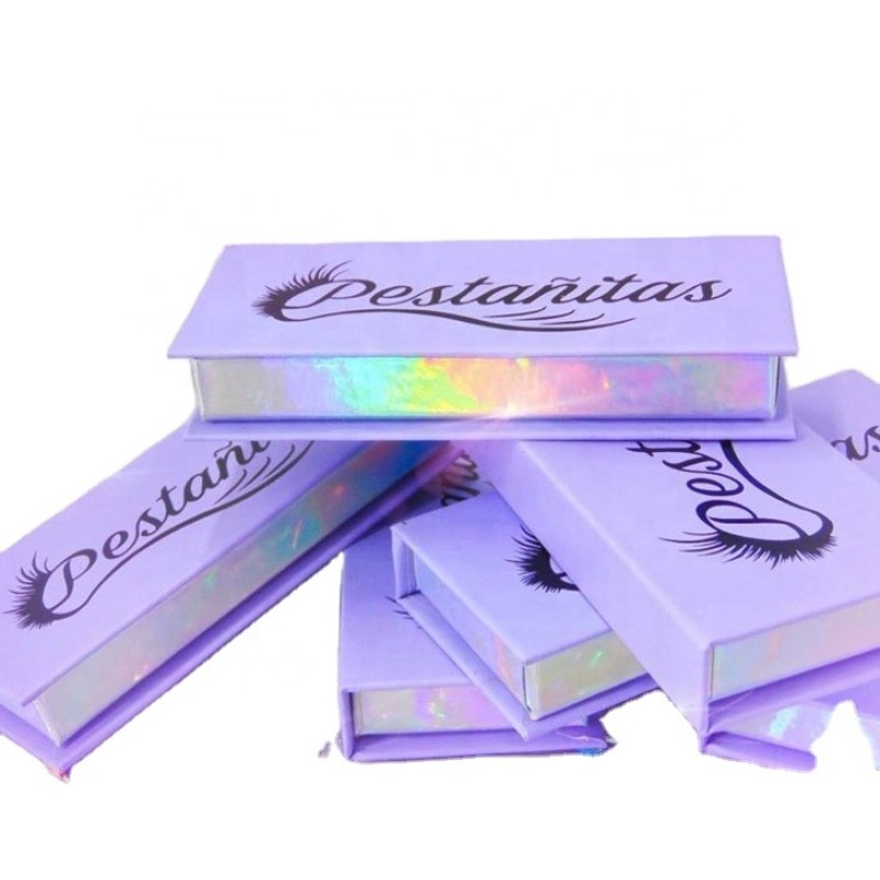 Purple Eyelash Box Manufacturer - Customizable Logo 15mm-28mm Natural