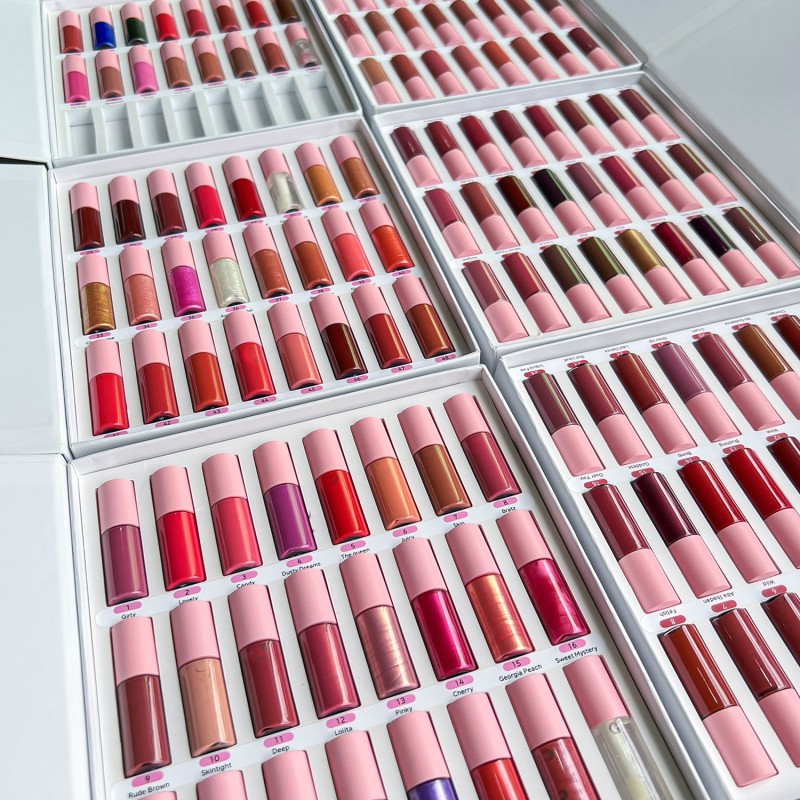 Lip Gloss Kit Manufacturer - 136pcs/set Glossy Matte Mini Lip Gloss