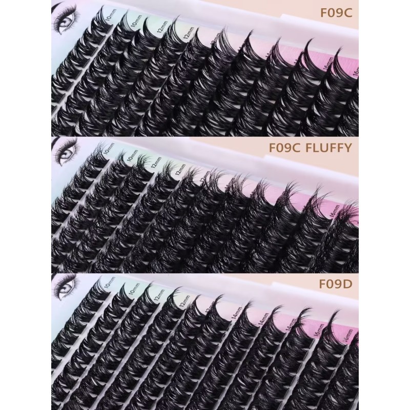 Cluster Lashes Set Factory - 2024 Hot Sell C D Curl 10-16mm Vegan