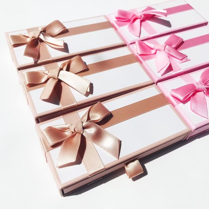 Sliding Eyelash Packaging Factory - Pink Black Brown Ribbon Print Logo