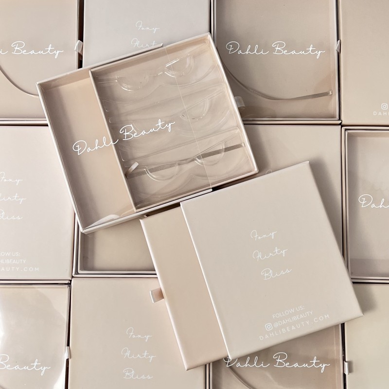 Lash Packaging Box Factory - Custom Nude Colors 3 Pairs 3D Faux Mink