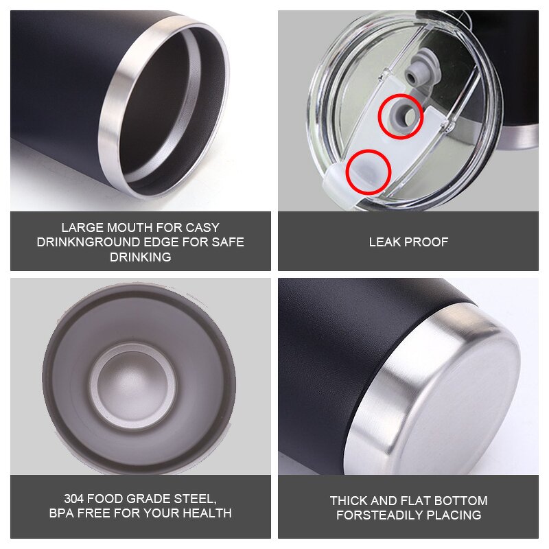 Travel Tumbler Cup Manufacturer - Custom Logo Promotional Gift 20oz Matte Double Wall Insulated Stainless Steel for Car Beer Coffee