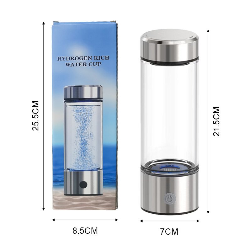 Hydrogen Ionizer Water Bottle Manufacturer - Father Mother Birthday Gift Second Generation 14oz Rechargeable Spe Pem Electrolysis Alkaline H2