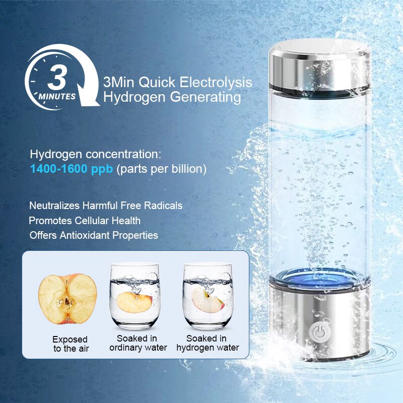 Hydrogen Generator Ionizer Water Bottle Manufacturer - Customized Rechargeable H2 Glass Gift Box Corporate for Executives for Boiling