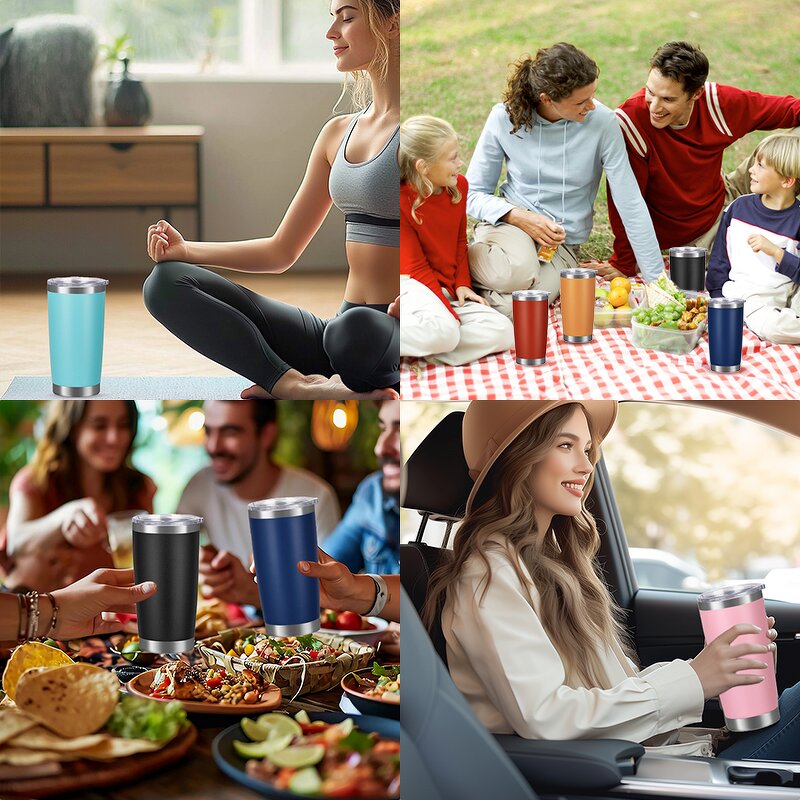 Travel Tumbler Cup Manufacturer - Custom Logo Promotional Gift 20oz Matte Double Wall Insulated Stainless Steel for Car Beer Coffee