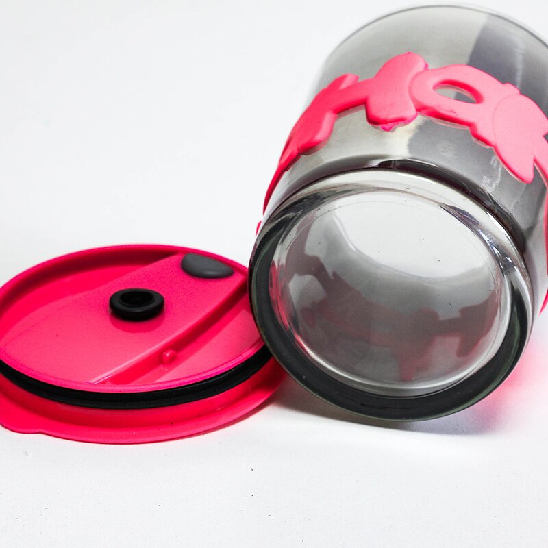 Glass Juice Coffee Cup Manufacturer - New Arrival Holiday Gift 350ml Lover's Bpa Free Plum with Lid Straw Eco-Friendly Modern