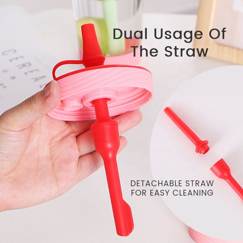 Kids Plastic Tumbler Manufacturer - Korean Style 500ml Leakproof Double Walled Cold Brew Coffee Boba with Straw Lid