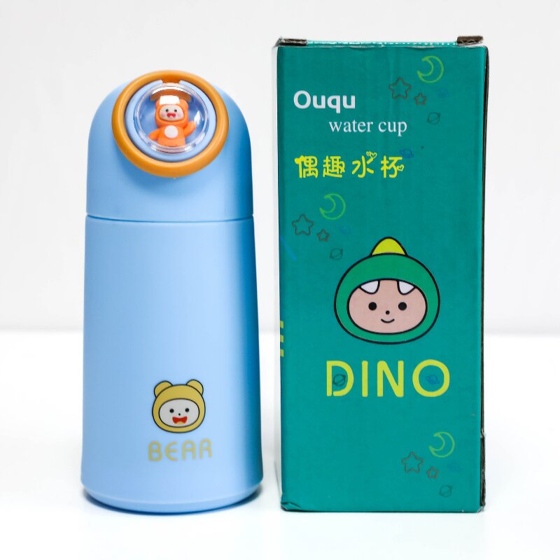 Double-layer Glass Water Bottle Manufacturer - New Cute Cartoon Portable Mini 13oz with Hidden Handle
