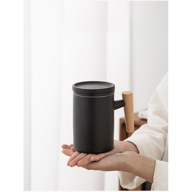 Ceramic Tea Infuser Mug Manufacturer - Corporate Business Gift Creative Matte Sublimation with Lid and Bamboo Handle