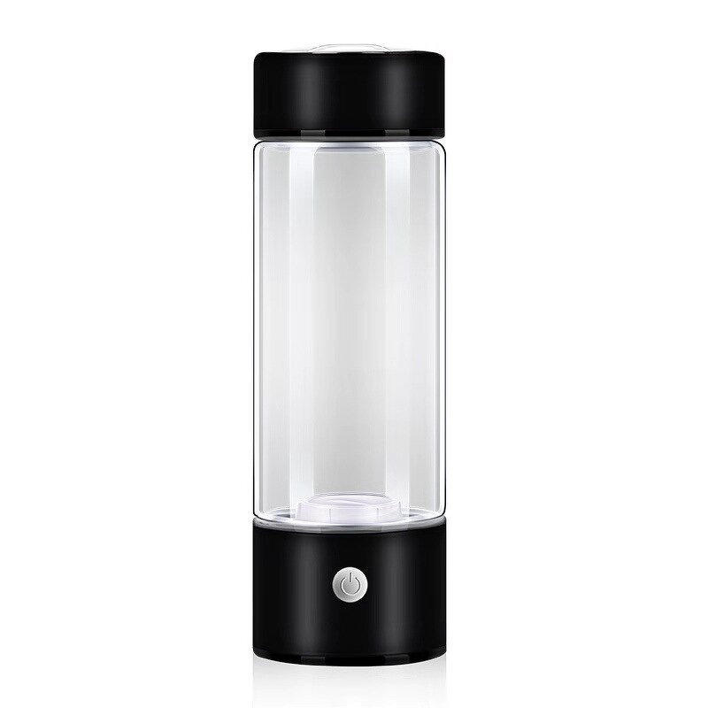 Hydrogen Generator Water Cup Manufacturer - 2024 New Design Custom Logo Festival Gift 14oz Black Portable Travel 1000ppb Peroxide